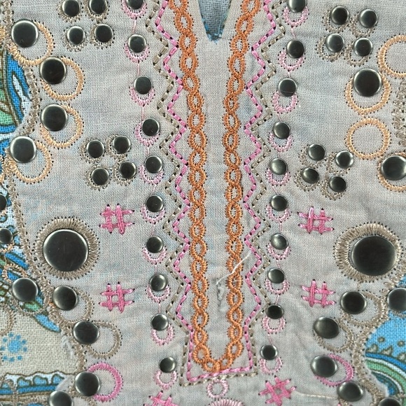 Cynthia Rowley Paisley Floral Linen/Cotton Blend Women's Size Large - Picture 3 of 10